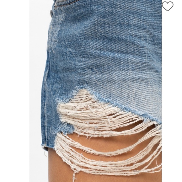 ALL SAINTS WINNIE CUT OFF SHORTS SIZE 28 MID INDIGO NEW WITH TAGS - Picture 7 of 7